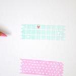 Washi Tape Stamps / Hand Carved Rubber Stamp / Set..