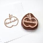 Hand Carved Rubber Stamp / Apple