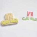 Hand Carved Rubber Stamp / Elf Shoes
