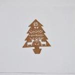 Hand Carved Rubber Stamp / Christmas Tree