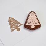 Hand Carved Rubber Stamp / Christmas Tree