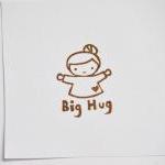 Hand Carved Rubber Stamp / Big Hug